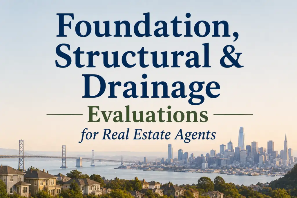 Foundation, Structural & Drainage Evaluations for Real Estate Agents